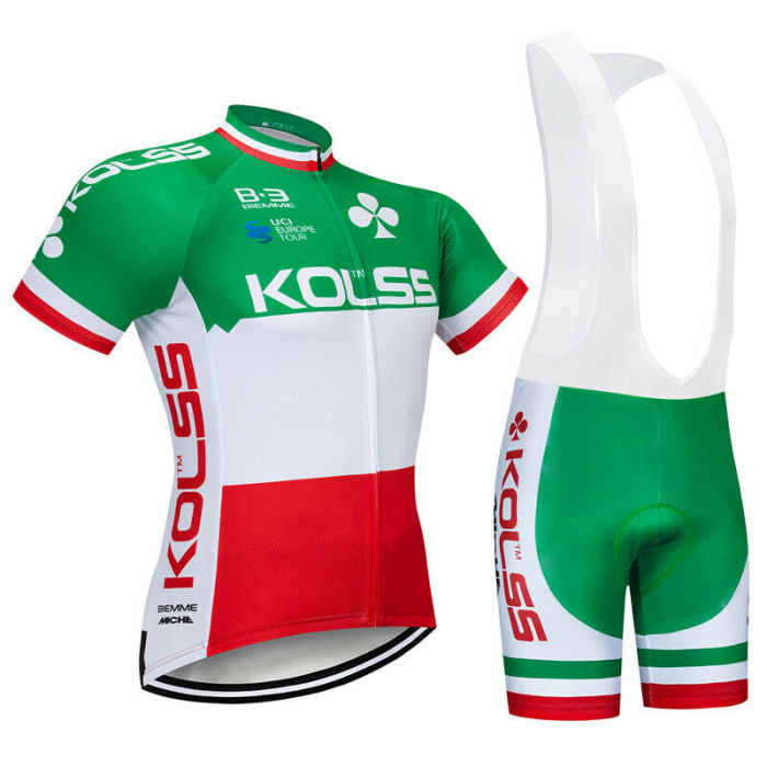 2021 Green Men Cycling Jersey Cycle Shirt Bib Shorts Set Bike Shirt Padded Pants Kits