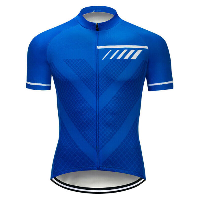 2021 Men's Pro Blue Cycling Jersey Bib Shorts Kits Short Sleeve Shirt Pad shorts Set