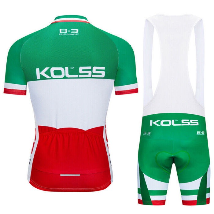 2021 Green Men Cycling Jersey Cycle Shirt Bib Shorts Set Bike Shirt Padded Pants Kits