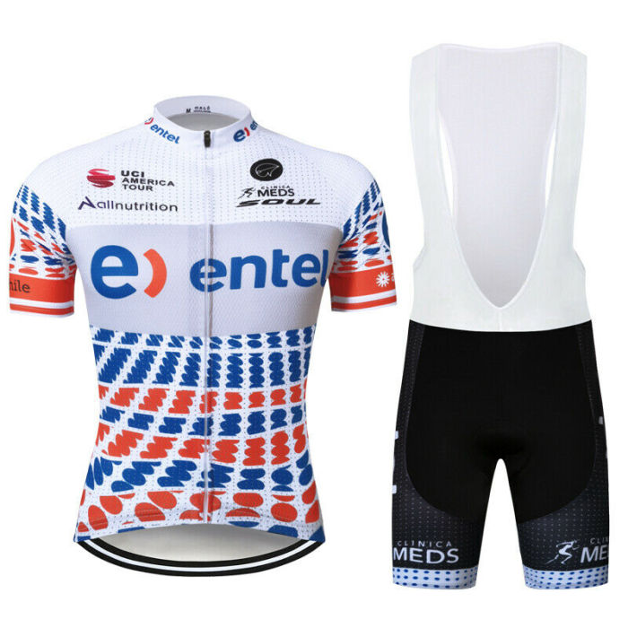 Mens Road Bike Team Short Sleeve Jersey Brace Bibs Shorts Set Racing Outfits Pad 2021