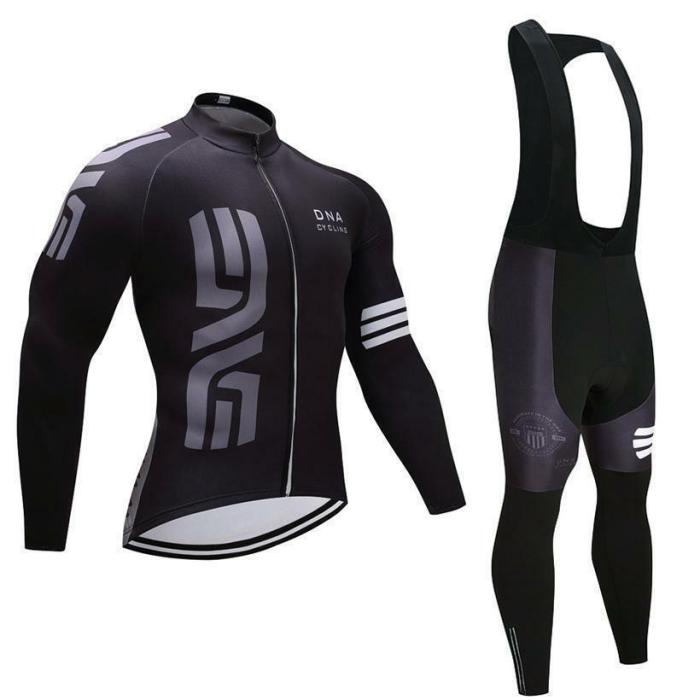 2021 Black Breathable Cycling Jersey Bike Clothing MTB Long Sleeve Shirt Bib Pant Set