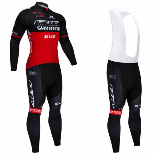 Long Sleeve Mens Cycling Jersey Bib Pants Kits Red Long Sleeve Shirt Tights Set 2021