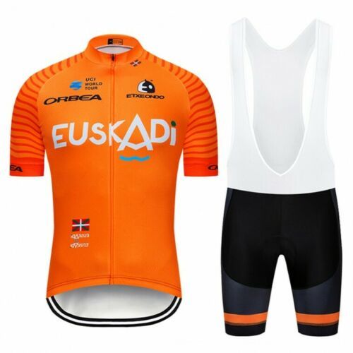 2021 Orange Summer Mens Cycling Jersey And Bib Shorts Mens Short Sleeve Cycling Shirt