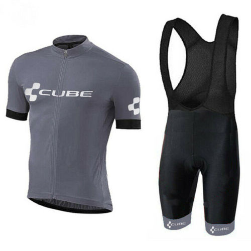 2021 Gray Mens Cycling Jersey And Bib Shorts Set Grey Color Mens Cycling Jersey Shorts Set