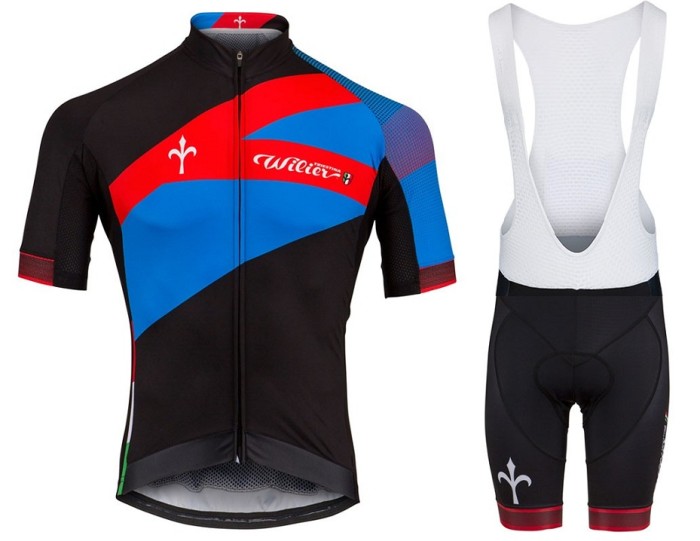 2021 Wilier Spark Blue-Red Cycling Jersey And Bib Shorts Set