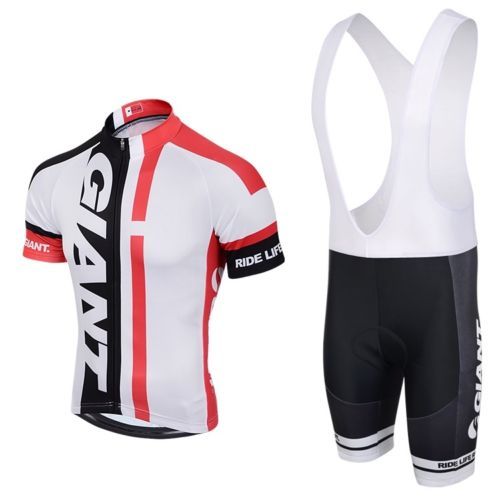 2021 Team Giant Mens Cycling Short Sleeve Jersey And Bib Shorts Set - Red/Black