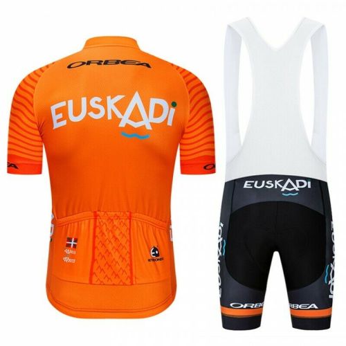 2021 Orange Summer Mens Cycling Jersey And Bib Shorts Mens Short Sleeve Cycling Shirt