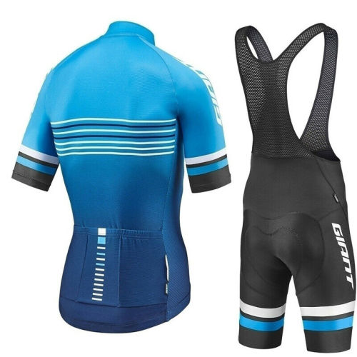 2021 Team Giant Mens Cycling Short Sleeve Jersey And Bib Shorts Set Blue