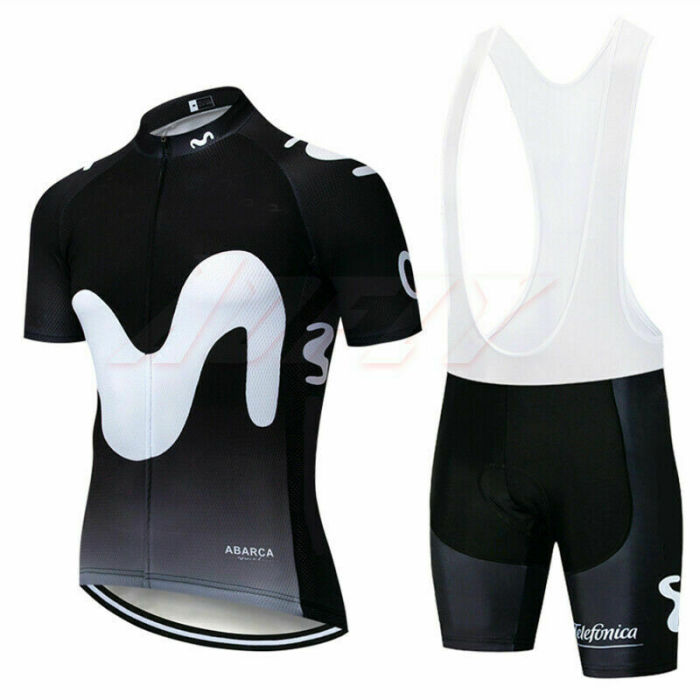 2021 Mens Short Sleeve Cycling Jersey Bibs Shorts Bicycle Summer Top Quick-Dry Black