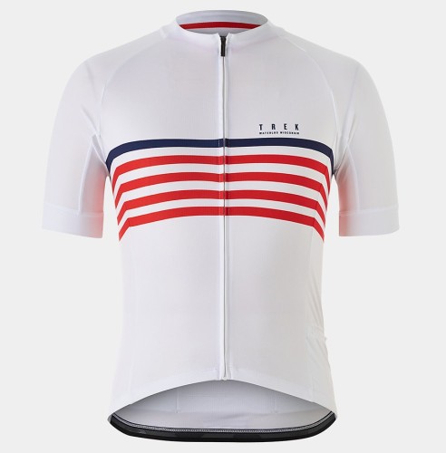 2021 Bontrager Trek Circuit White-Red Cycling Jersey And Bib Shorts Set