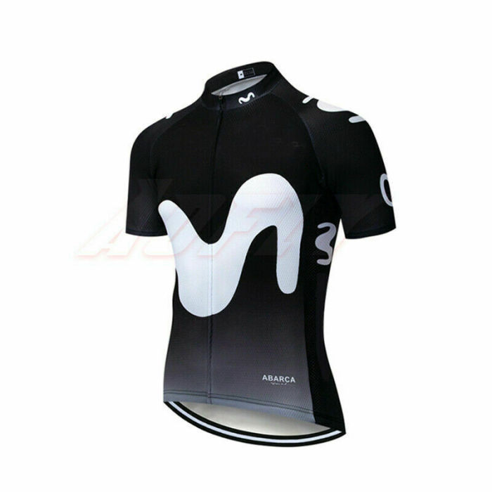 2021 Mens Short Sleeve Cycling Jersey Bibs Shorts Bicycle Summer Top Quick-Dry Black