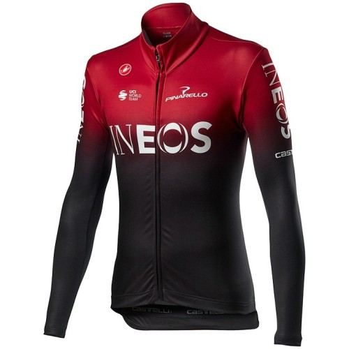 2020 INEOS Team Red Long Sleeve Cycling Jersey And Bib Pants Set