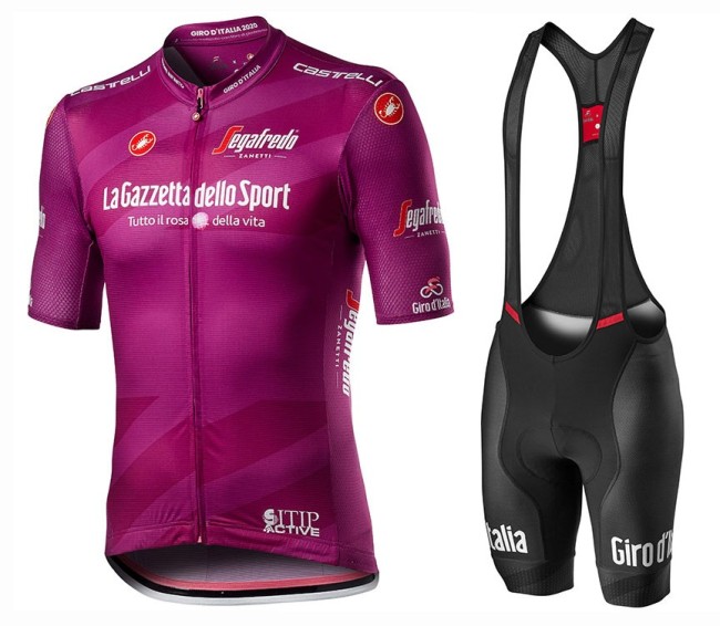 2020 GIRO D'ITALIA Maglia Ciclamino Cycling Jersey And Bib Shorts Set