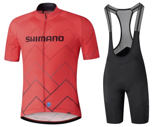 2021 Shimano Team Red Cycling Jersey And Bib Shorts Set