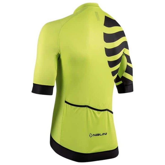 2021 Nalini Stripe Yellow Cycling Jersey And Bib Shorts Set