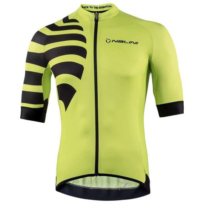 2021 Nalini Stripe Yellow Cycling Jersey And Bib Shorts Set