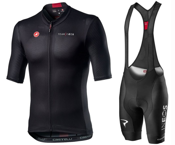2020 INEOS Fan Edition Black Cycling Jersey And Bib Shorts Set