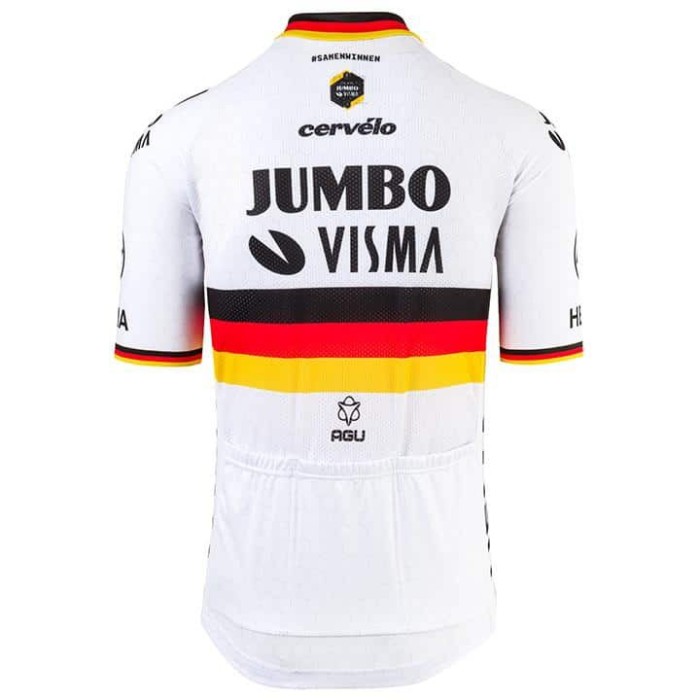 2021 AGU Jumbo Visma Germany Champion Cycling Jersey And Bib Shorts Set