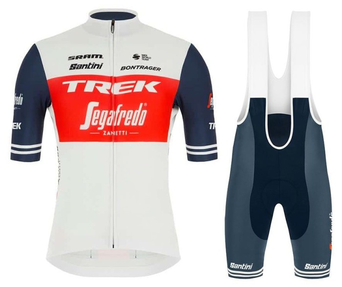 2021 TREK Segafredo White Red Cycling Jersey And Bib Shorts Set