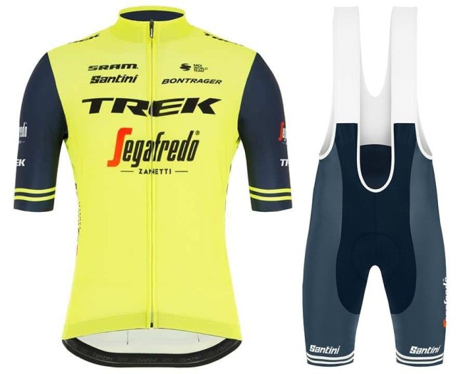 2021 TREK Segafredo Yellow Cycling Jersey And Bib Shorts Set