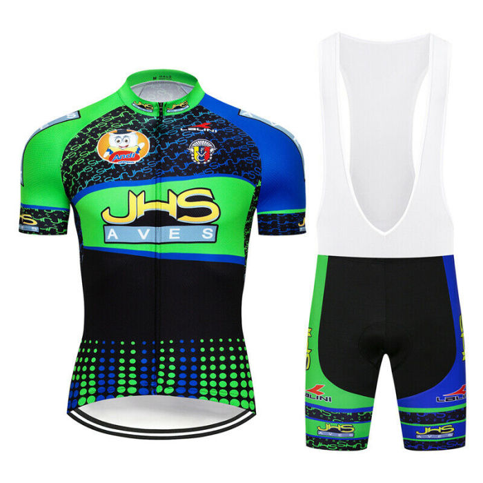 2021 Short Sleeve Men's Cycling Jerseys Cushion Shorts Kits Shirt Brace Bibs Clothing