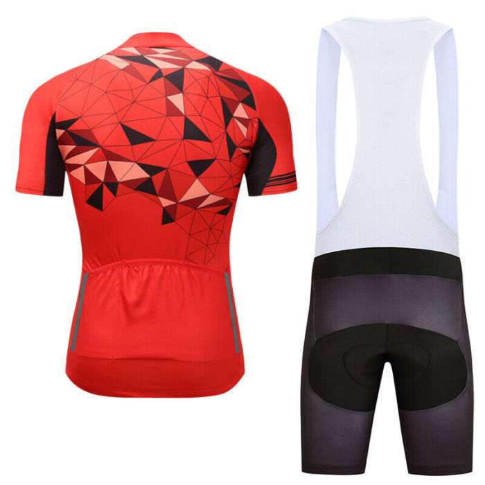 2021 Red Men's Cycling Short Jersey Biking Bib Shorts Set Bicycle Shirt Trousers Kits