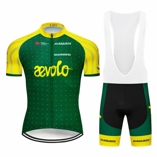 2021 Green Men's MTB Cycling Jersey Breathable Bike Clothing Bib Shorts Set Uniforms