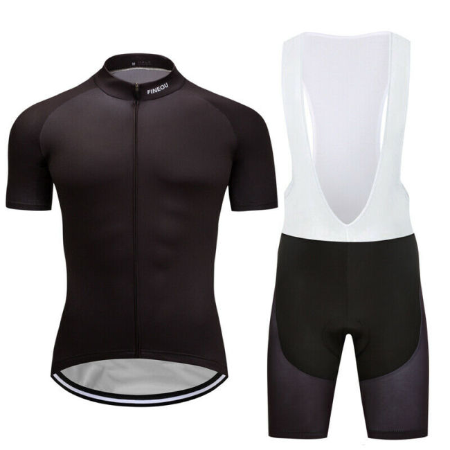 2021 Men's Black Road Cycling Kits Jersey Bib Shorts Shirt Tights Set Pad Short Pants