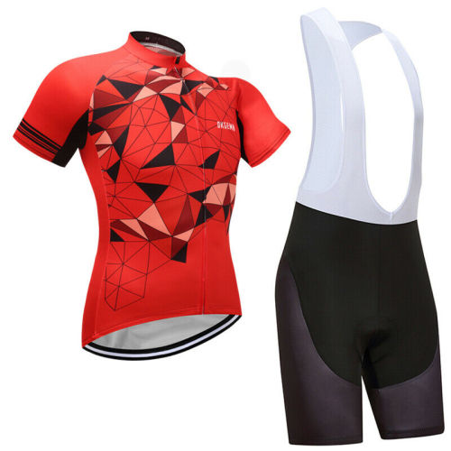 2021 Red Men's Cycling Short Jersey Biking Bib Shorts Set Bicycle Shirt Trousers Kits