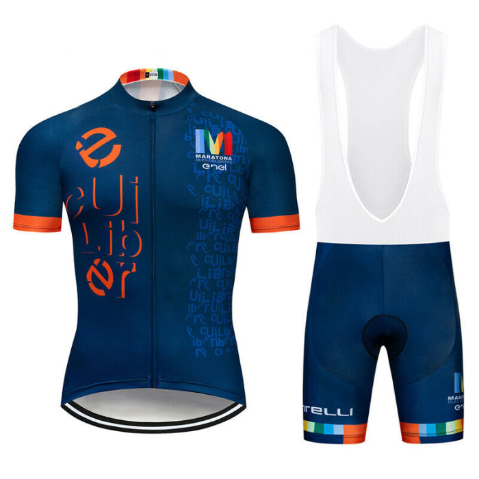 2021 Men's Cycling Jersey Ropa Bib Shorts Set Bike Shirt Maillots Pants Kits Pad