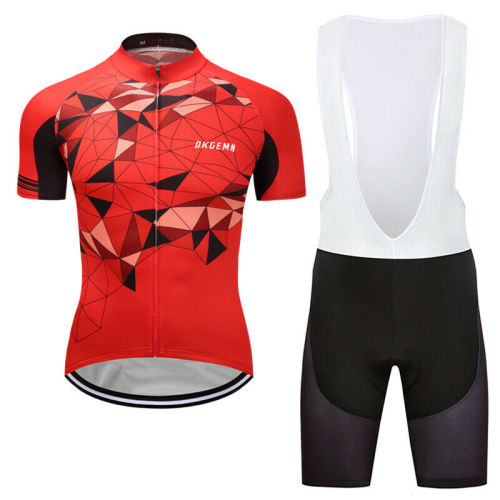 2021 Red Men's Cycling Short Jersey Biking Bib Shorts Set Bicycle Shirt Trousers Kits