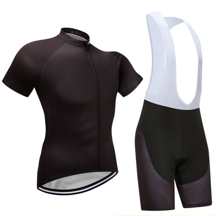 2021 Men's Black Road Cycling Kits Jersey Bib Shorts Shirt Tights Set Pad Short Pants