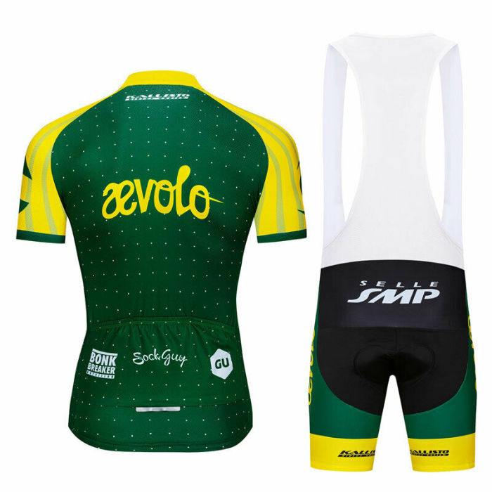 2021 Green Men's MTB Cycling Jersey Breathable Bike Clothing Bib Shorts Set Uniforms