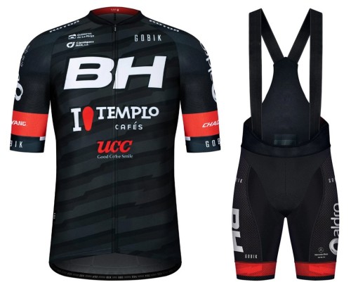 2021 Team BH Templo Cafes UCC Black Cycling Jersey And Bib Shorts Set