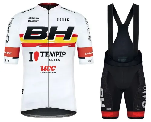 2021 Team BH Templo Cafes UCC White Cycling Jersey And Bib Shorts Set
