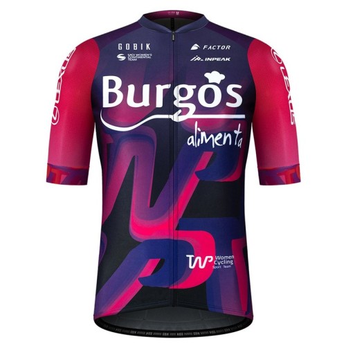 2021 Burgos Alimenta Pink Cycling Jersey And Bib Shorts Set