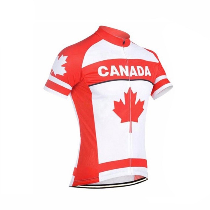 2021 Maple leaf Canada Flag Men's Cycling Jersey Kit White Red