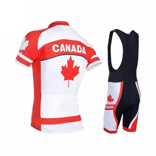 2021 Maple leaf Canada Flag Men's Cycling Jersey Kit White Red