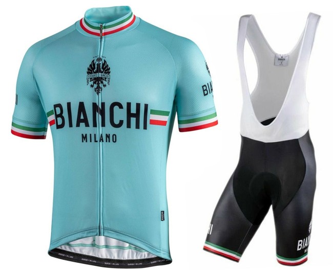 2021 Bianchi Milano Isalle Green Cycling Jersey And Bib Shorts Set