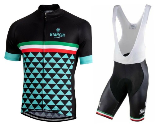 2021 Bianchi Milano Codigoro Black Cycling Jersey And Bib Shorts Set