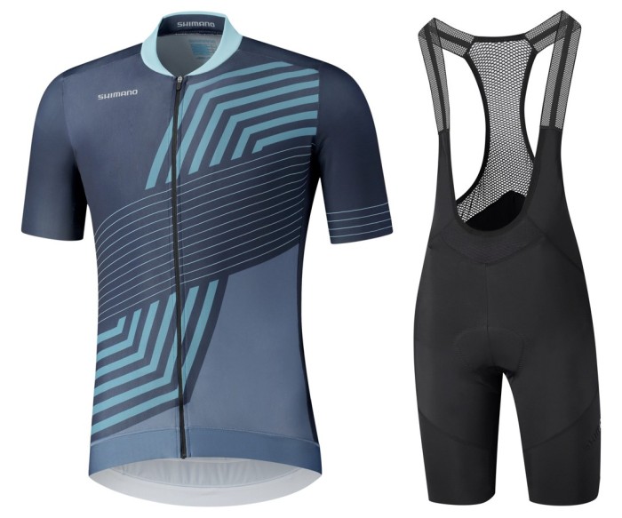 2021 Shimano Kita Navy Cycling Jersey And Bib Shorts Set