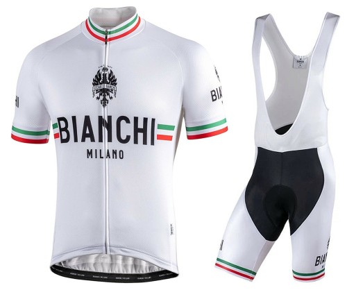 2021 Bianchi Milano Isalle White Cycling Jersey And Bib Shorts Set