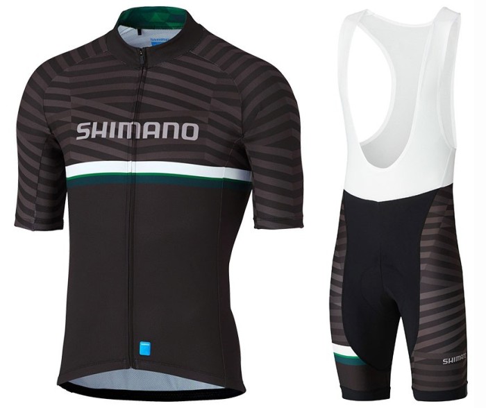 2020 Shimano Team Black Cycling Jersey And Bib Shorts Set