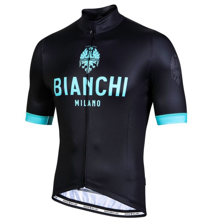 2021 Bianchi Milano Levane Black Cycling Jersey And Bib Shorts Set