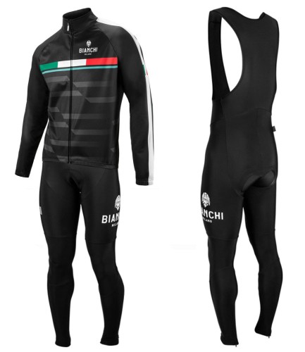 2020 Bianchi Milano Italian Long Sleeve Cycling Jersey And Bib Pants Set