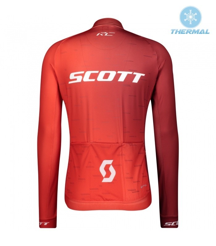 2021 Team Scott RCT 1.0 Red Thermal Cycling Jersey And Bib Pants Set