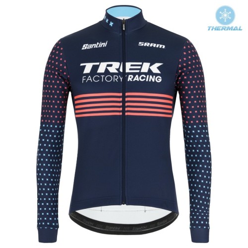 2021 TREK Factory Blue Thermal Cycling Jersey And Bib Pants Set