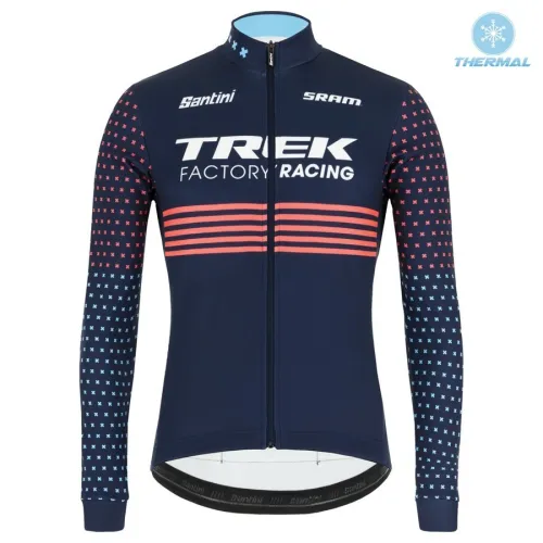 2021 TREK Factory Blue Thermal Cycling Jersey And Bib Pants Set