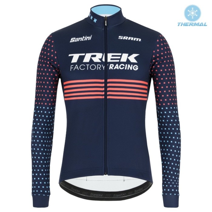 2021 TREK Factory Blue Thermal Cycling Jersey And Bib Pants Set