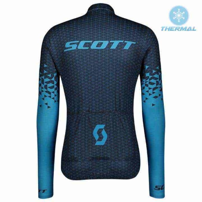 2021 Team Scott RCT 1.0 Blue Thermal Cycling Jersey And Bib Pants Set